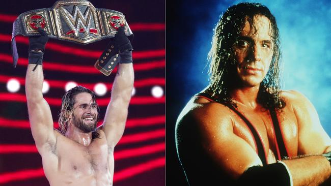 WWE superstar Seth Rollins and wrestling legend Bret ‘Hitman’ Hart.