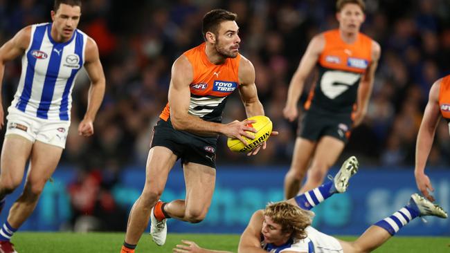 Stephen Coniglio lifted GWS to a commanding win. Picture: Michael Klein.