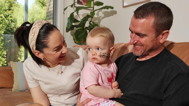 Nicole Lamont with Luke and Matilda Spaeth. The family is raising money for the Good Friday Appeal. Picture: Alan Barber