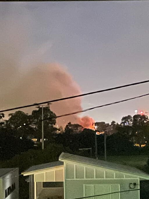 House fire on Nelson Street, Kalinga, pictured from a neighbouring property. Photo: Adrienne Hulme