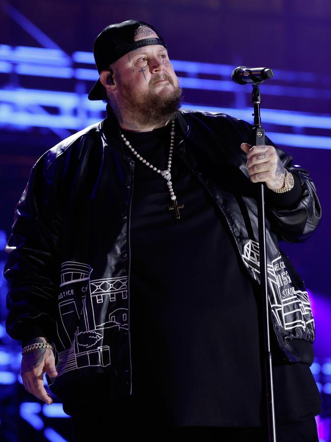 Country music star Jelly Roll also underwent a health and fitness transformation in the last year. Picture: Jason Kempin/Getty Images
