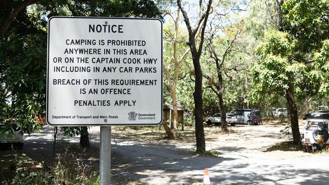 The Queensland Government has banned people from camping in their vehicles overnight on the Captain Cook Highway between Palm Cove and Port Douglas, but many still flout the law, while others are left with few alternatives. Picture: Brendan Radke