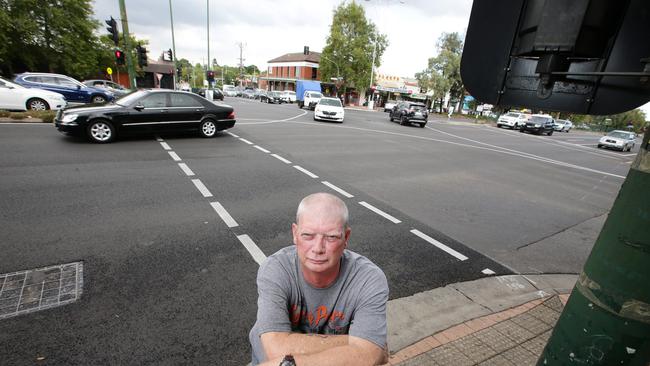 Niall Baird is one of several pedestrians who have been hit at the intersection of Mitcham and Whitehorse roads. Picture: Andrew Tauber