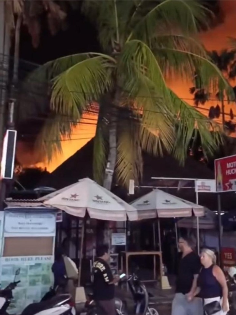 Hundreds of tourists watched on as the fire broke out. Picture: Instagram