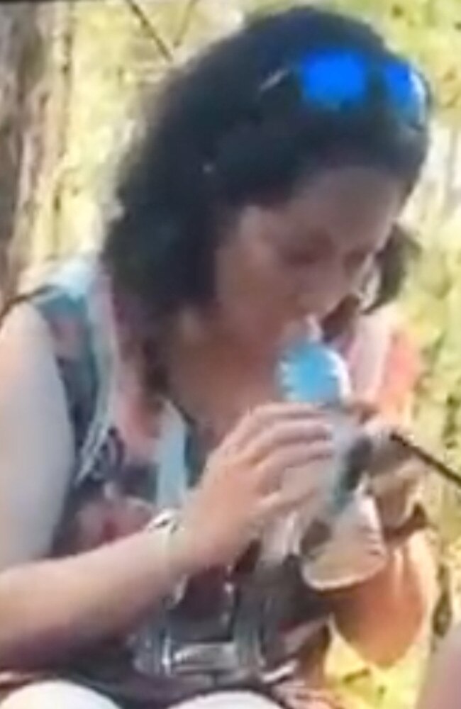 Lucas Heights Community School teacher Lauren Russell appears to be filmed smoking from a makeshift bong.