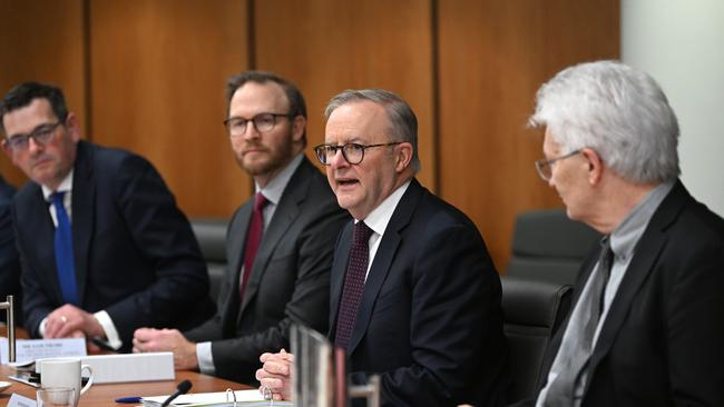 Anthony Albanese during the national cabinet meeting in Brisbane on Wednesday, which finalised sweeping new reforms to address the housing crisis. Picture: Dan Peled / NCA NewsWire