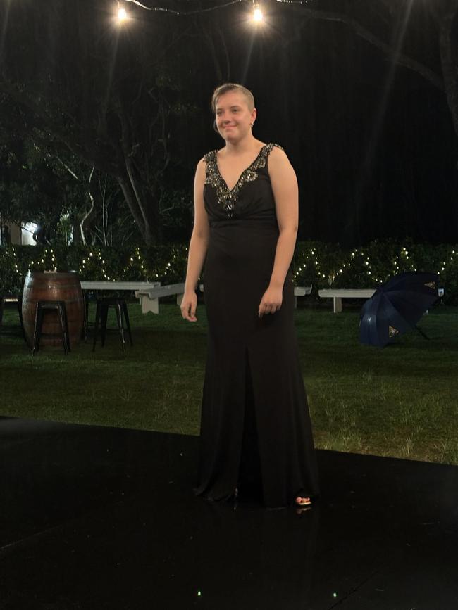 Diane Dowdy arrives at the Hervey Bay State High School formal.