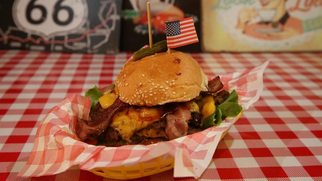 Miss America’s hero of the menu — the Nevada Get Me Wong. Two beef patties, melted cheddar, bacon, lettuce, onion jam, pickles and house made Nevada sauce, mmm.