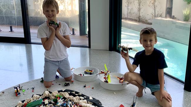 Lachlan K (Year 2) and Xavier K (Prep) have gone back to basics with Lego, board games and skateboarding