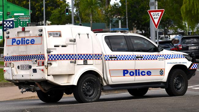 A Queensland Police Service Toyota Paddy Wagon on patrol outside the Ingham Court House and Ingham Police Station on Thursday. Picture: Cameron Bates