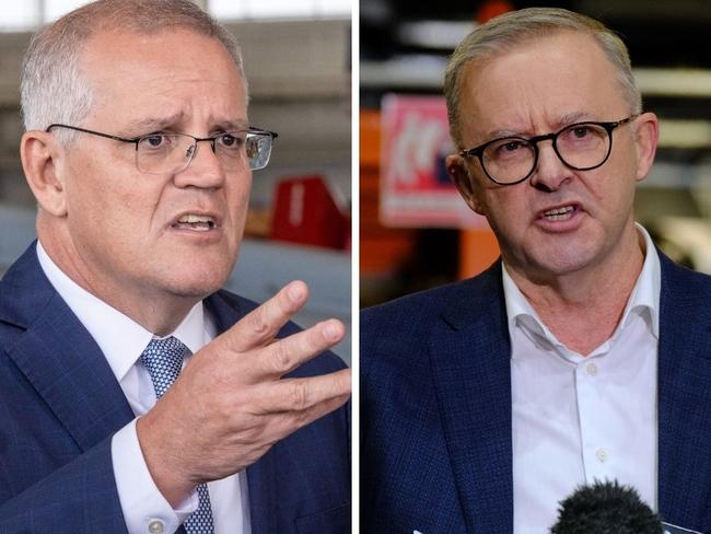 Scott Morrison and Anthony Albanese. Picture: News Corp Australia