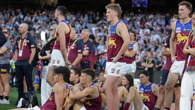 The Lions will rue a missed opportunity at the end of the game. Picture: Lachie Millard