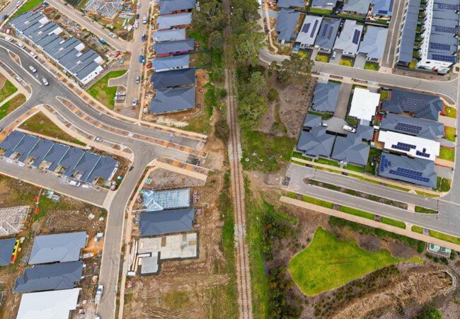 Aerial photography of the unfinished Heysen Boulevard. Picture: Dronie Ward