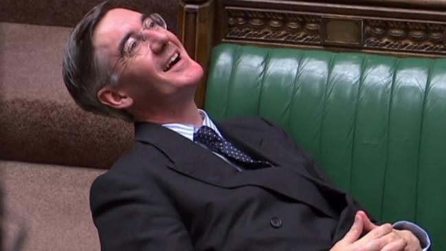 Leader of the House of Commons Jacob Rees-Mogg relaxes during the Standing Order 24 emergency debate. Picture: AFP.