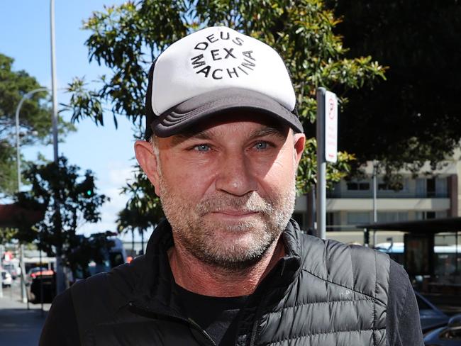 Pictured Leaving Manly Police Station in Sydney is former Australian cricketer Michael Slater who has been arrested on domestic violence charges.Picture: Richard Dobson