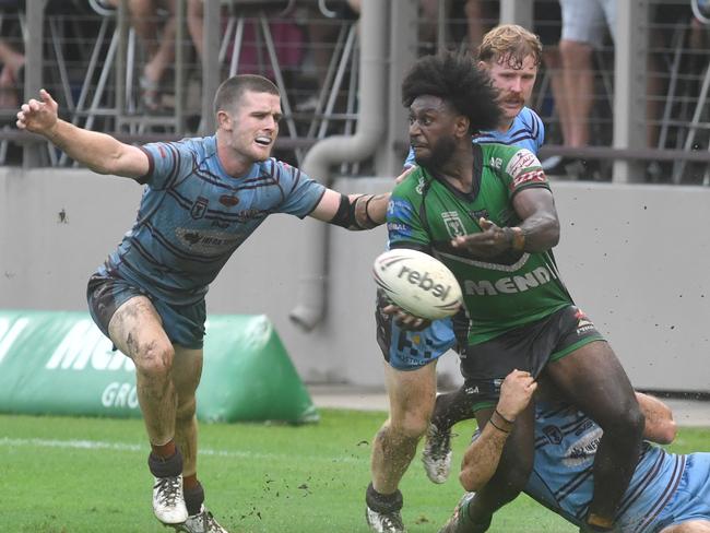 Townsville Blackhawks against Central Coast Capras at Jack Manski Oval. Blackhawks Dudley Dotoi. Picture: Evan Morgan