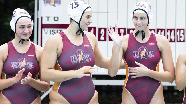 Molly Nasser, left, progressed from Mermaids into the Queensland Thunder. (AAP Image/Richard Walker)