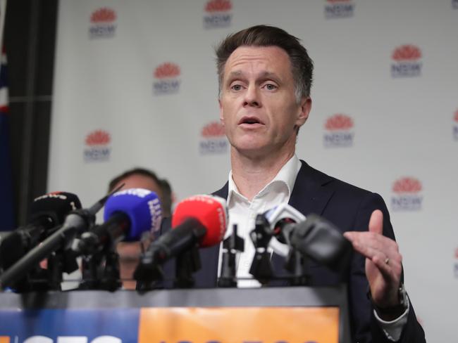 NSW Premier Chris Minns addresses the media from the RFS HeadQuarters in Sydney. Picture: Christian Gilles / NewsWire