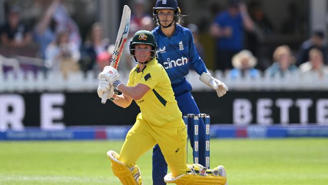 Beth Mooney was Australia’s best batter. Picture: Gareth Copley/Getty Images