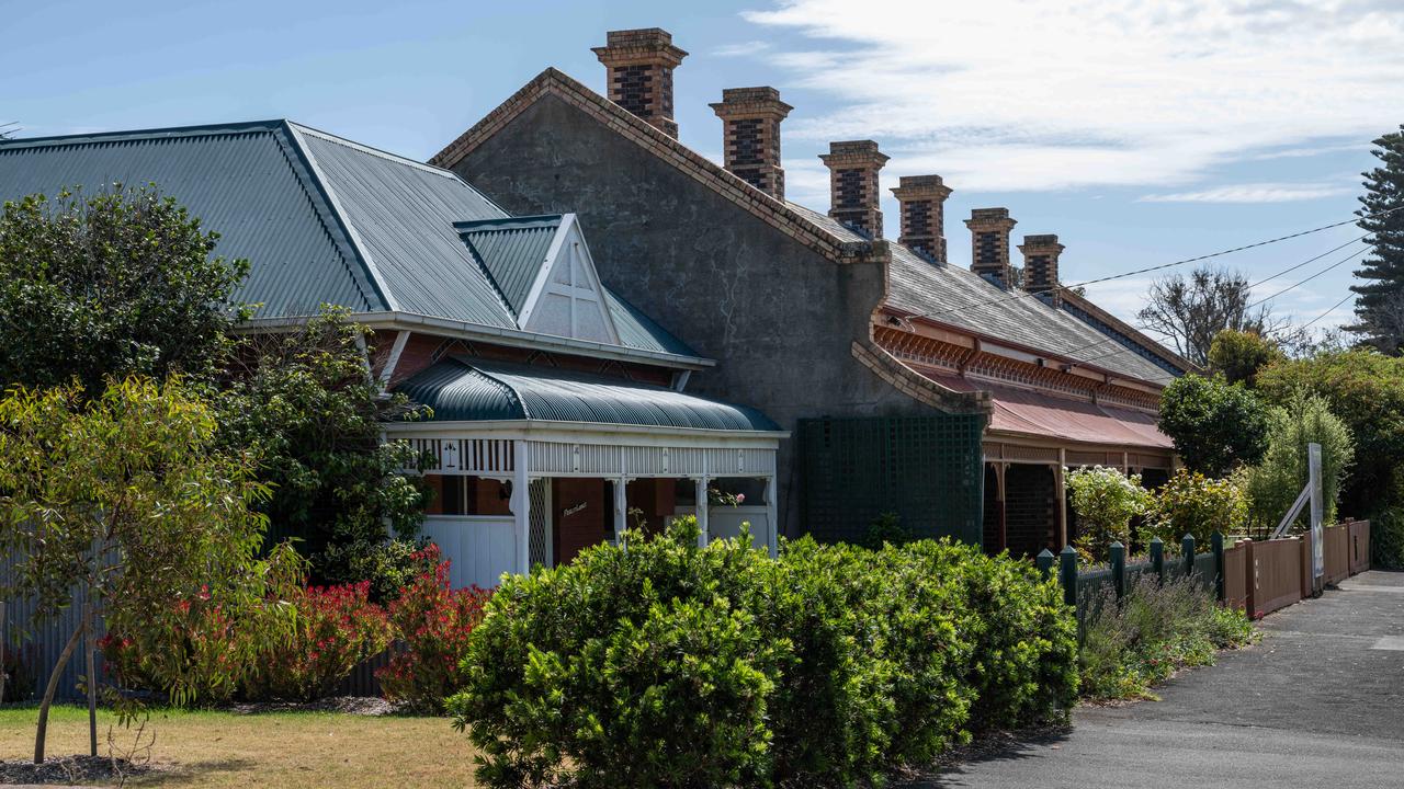 Some of the heritage-listed homes on Learmonth St. Picture: Brad Fleet.