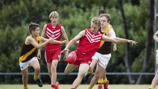 QSE Invitational Gala AFL. Padua College vs Palm Beach Currumbin SHS. Thursday September 10, 2020. Picture: REnae Droop