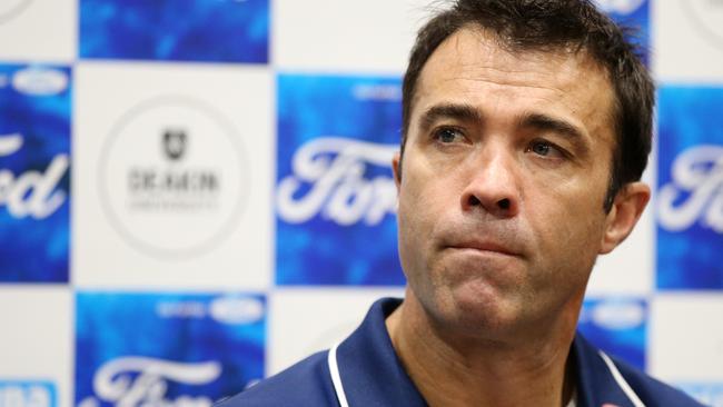 Geelong coach Chris Scott predicts the in-season trade period will produce cultural challenges for clubs. Picture: Alison Wynd