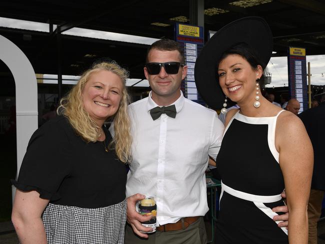 Ladbrokes Sale Cup. Racegoers are pictured attending Cup Day horse races at Sale Turf Club, Sunday 27th October 2024. Leanne Kirkland, Matthew Pollard Elli Pollard. Picture: Andrew Batsch