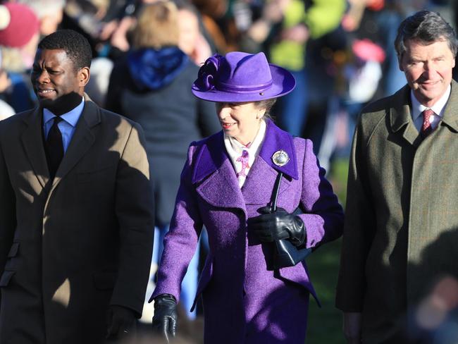 KING'S LYNN, ENGLAND - DECEMBER 25:  Princess Anne, Princess Royal and Timothy Laurence (R) attend the Christmas Day Church service at Church of St Mary Magdalene on the Sandringham estate on December 25, 2019 in King's Lynn, United Kingdom. (Photo by Stephen Pond/Getty Images)