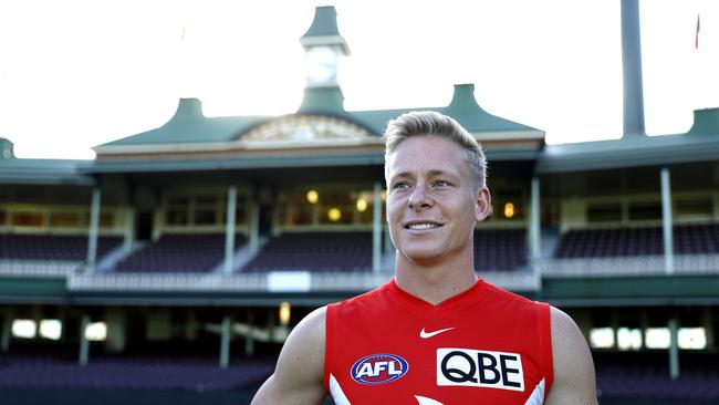 Isaac Heeney has risen from a hobby farm near Newcastle to become one of the AFL’s best footballers. Picture: Phil Hillyard