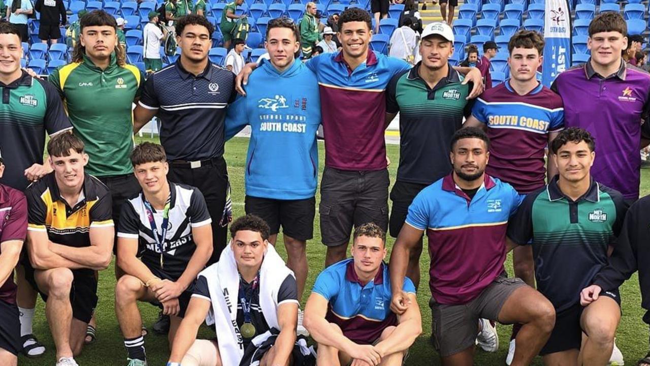 The 2024 Queensland Under 16-16 rugby league representative team, selected after trials on the Gold Coast. Picture: QSSRL