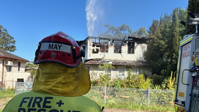 A man in his 70s has been injured during a house fire in Busby. Picture: Fire and Rescue NSW