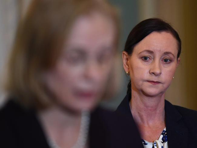 BRISBANE, AUSTRALIA - NewsWire Photos - JUNE 9, 2021.Queensland Health Minister Yvette D'Ath and Chief Health Officer Dr Jeannette Young provide a COVID-19 update during a press conference at Parliament House.Picture: NCA NewsWire / Dan Peled