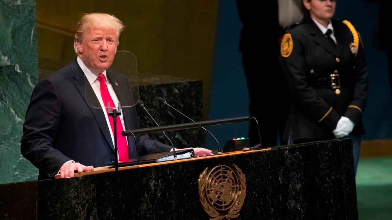 World leaders laugh at Donald Trump during UN address 