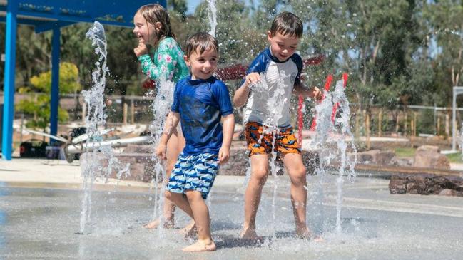 Mill Park All Abilities Play Space has a water play area with accessible water play tables, shooting water jets, misting rings and manual water pumps. Picture: City of Whittlesea