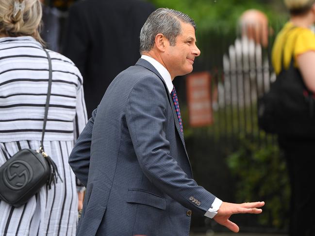 Former Victorian premier Steve Bracks attends the state funeral. Picture: Quinn Rooney/Getty