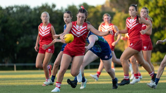 Action from the AFLQ Schools Cup State Finals. Picture: AFLQ.