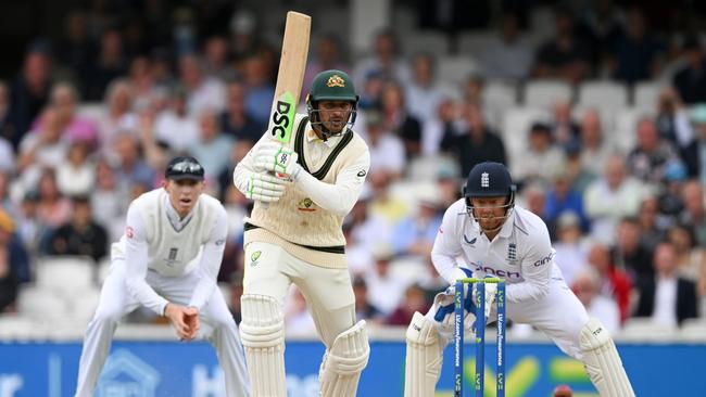 Usman Khawaja and Australia are eyeing Ashes history. Picture: Getty Images