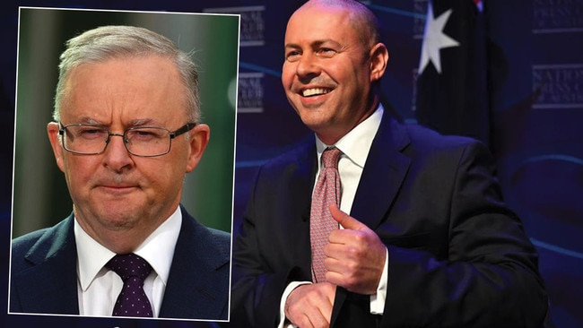 Treasurer Josh Frydenberg (main) and Opposition leader Anthony Albanese (inset). Pictures: Sam Mooy/Getty Images