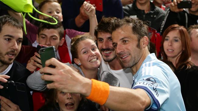 Former Sydney FC attacker Alessandro Del Piero drew huge crowds to Hindmarsh during the time the Italian legend played in the A-League. Picture: Sarah Reed.