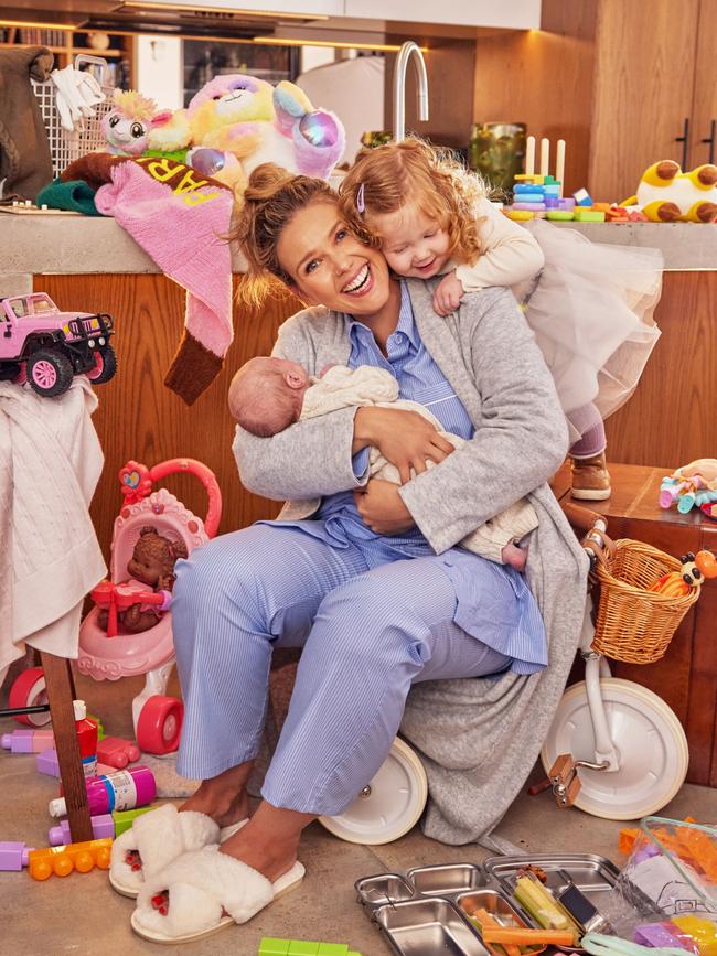 Edwina Bartholomew with her children Molly and Thomas. Picture: Steven Chee