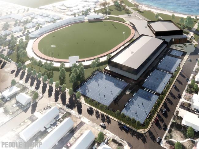 An aerial view of the Devonport sports precinct. Picture: Supplied.