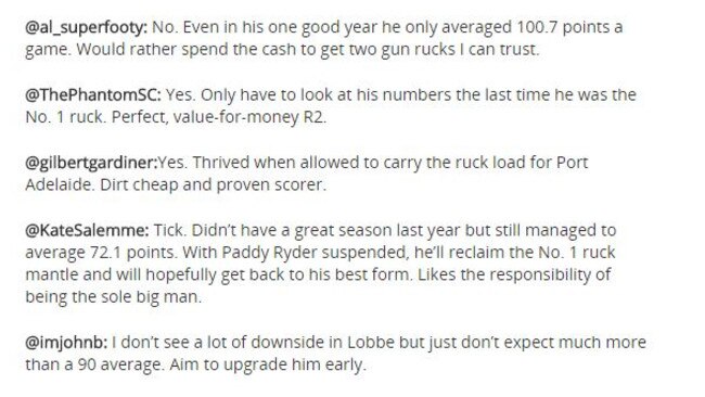 How times have changed. The verdict on Matthew Lobbe pre-NAB Challenge.