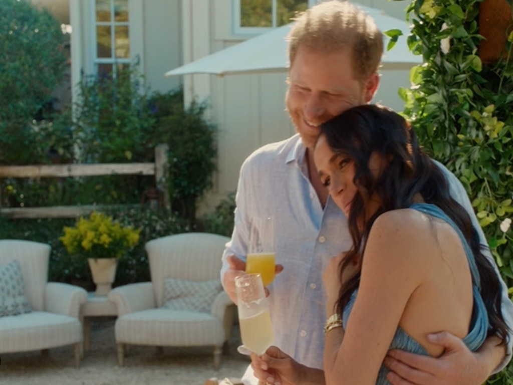 Meghan Markle and Prince Harry in the Duchess’ Netflix series, With Love, Meghan. Picture: Supplied