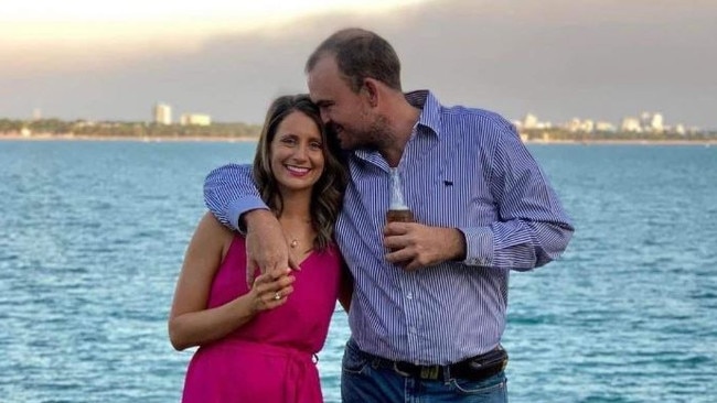Chris ‘Willow’ Wilson with his wife Danielle. Picture: Supplied
