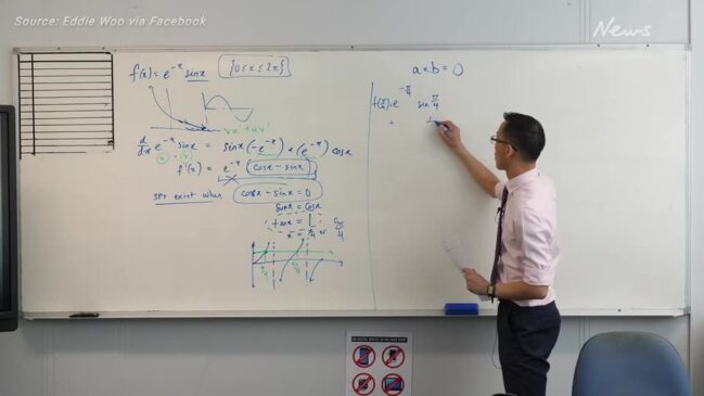 YouTube maths sensation Eddie Woo breaks down HSC's hardest question