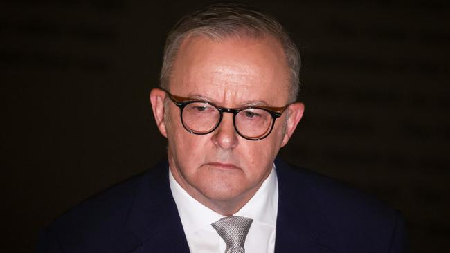 Anthony Albanese at the Sydney Jewish Museum on Wednesday. Picture: AFP