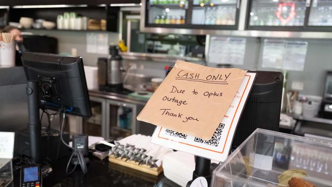 Argo on The Square on King William Road has a sign informing customers the business is only accepting cash. Picture: NCA NewsWire / Morgan Sette