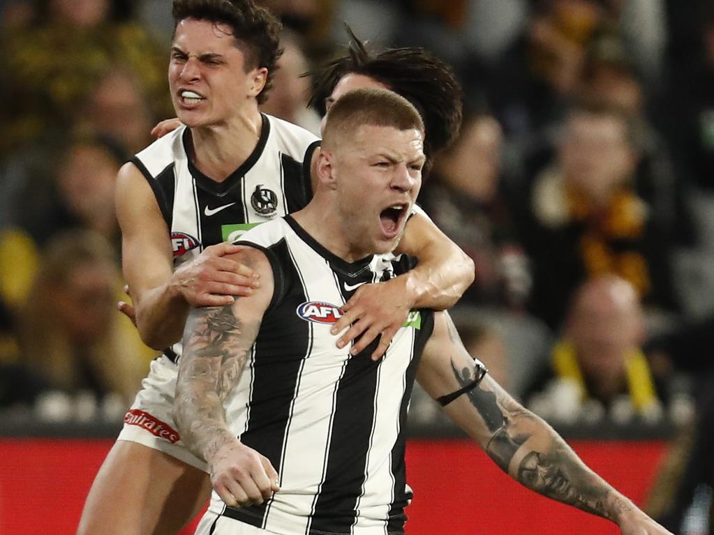 Jordan De Goey and the Pies are back in prime time. Picture: Getty Images