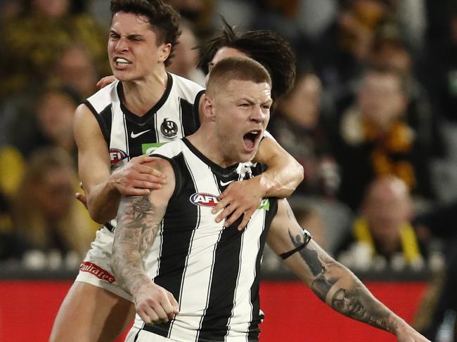 Jordan De Goey and the Pies are back in prime time. Picture: Getty Images