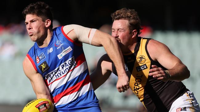 Hugo Munn (left) playing for Central Districts last season. He’s joined Healesville. Picture: SANFL Image/David Mariuz
